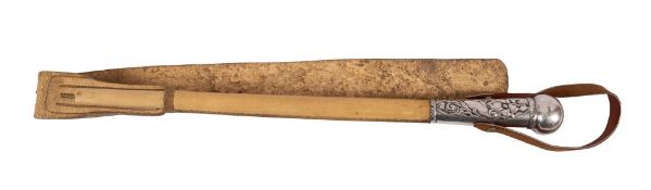 An Argentinean silver mounted Rebenque (gaucho riding whip),
