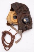 A WWII RAF Type C leather flying helmet,