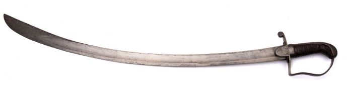 A British 1796 Pattern Light Cavalry Trooper's sword, the curved ingle edged,