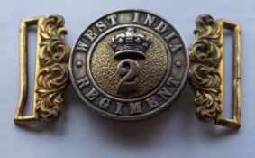 A Victorian 2nd Battalion West India Regiment waist belt clasp,
