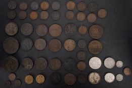 A mixed bag including two George III 1797 Cartwheel,