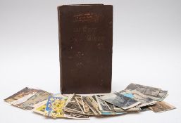 Edwardian Postcards; brown clover album, containing over 240 mainly Edwardian postcards,