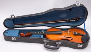Chinese violin, case and bow,