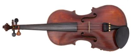 Violin, a Czechoslovakian Stradivarius copy violin, dated '1713', 36cm body length.