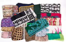 Jaeger, Liberty and others. A collection of lady's silk scarves.