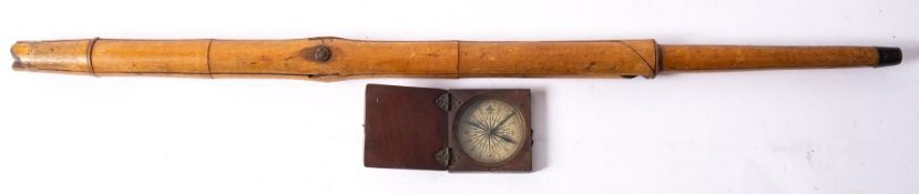 A 19th century mahogany cased 2 /12 inch dry card compass, unsigned,