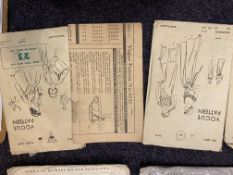 Three mid 20th century 'Vogue Couturier' patterns for a 'One piece dress' circa 1948: No. 440 , No.