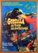 A German single sheet poster for 'Godzilla der Drache aus dem Dschungel' (Godzilla.