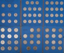 Five Whitman Folders; 1837-48 Shillings, 1937-66 sixpence complete (mc 1952),