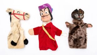 Three various glove puppets, 'Muffin',