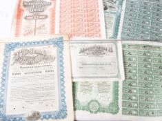A collection of various share certificates, including 'Anglo Spanish Construction Company Ltd',