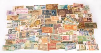 A large collection of mixed used banknotes: