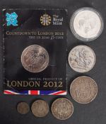 Small group of coins including counter marked 1796 8 reules.