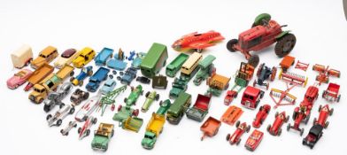 Diecasts Vehicles; A collection of assorted vintage model vehicles, including eight racing cars,