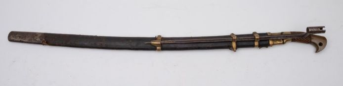 An early 20th-century Russian Shashka, the slightly curved,