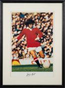 George Best (1946-2005), signed print with certificate of authenticity to back, framed and glazed,