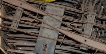 A collection of Hornby O gauge track together with a box of Hornby or similar OO/HO track etc.