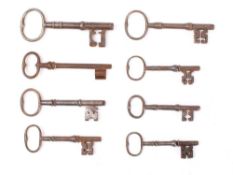 A group of eight various keys including one French key:(8)