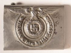 A German army belt buckle stamped 'RZM 155/40' to reverse.