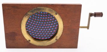 A 19th century Chromotrope, unsigned with blue , black and red curved lines, 11.5 x 17.