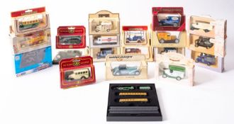 LLedo and others. A boxed collection of vintage commercial vehicles etc.