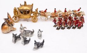 Johillco painted diecast Miniature Coronation Coach in worn original box,