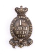 A 1st (Exeter & South Devon) Rifle Volunteer's Officer pouch belt plate,