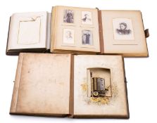 An early 20th century Carte de visite album and part contents: together with one other album and a