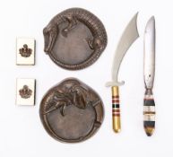 Two early 20th century trench art style letter openers,