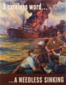 An American WWII period OWI Poster No. 24 'A careless word......