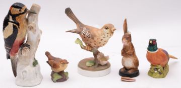 Model birds -Dresden Great spotted woodpecker, Aynsley Pheasant,