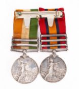 A Boer War pair to '5237 Pte A Leeder Norfolk Rgt',