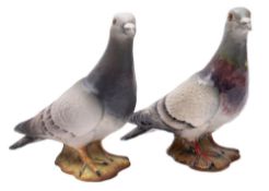 Two Beswick Pigeons, model 1383, one in a matt finish the other in a glass finish,
