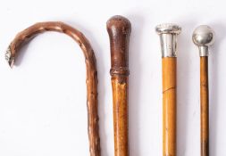 A silver plate mounted Royal Marines swagger stick,