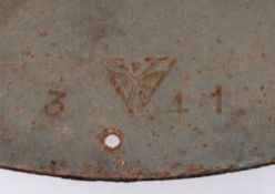 Two WWII period Zukerman steel civil defence helmets, one a Fire Guard helmet,