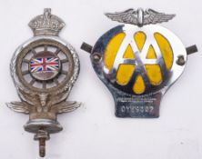 WITHDRAWN An early 20th century RAC Member's badge inset enamel Union Jack,