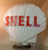 A Shell double sided glass petrol pump globe, maker Webb's Crystal Glass Co, Ltd, London,