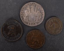 1898 East India Company ten cushion white metal Flan,