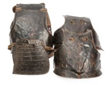 Two part sets of Reproduction English Civil War Pikeman's armour,