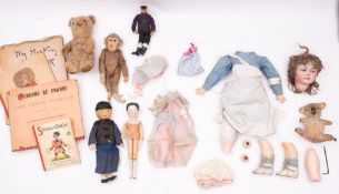 Vintage dolls and soft toys,