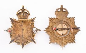 The Devonshire Regiment Officer's Helmet plate circa 1908-1914' King's crown star pattern with