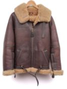 An Irving RAF Sheepskin Flying Jacket by Aviation leather craft, production label dated 02/11,