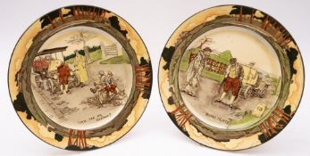 Two Doulton Motoring series plates,