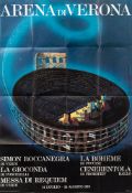 A late 20th century Arena di Verona Poster for Simon Boccanegra, 14th July to 26th August 1973,