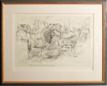 After R Chambers (XX) 'The Red Stag' limited edition collotype print 104/200,