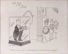 Michael Ffolkes (1925-1988) An original ink cartoon 'Butlers have become so hard to find we had
