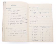 A WWII Flying Boat training notebook belonging to H S P Munro,