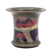 A William Moorcroft pottery vase of tapering cylinder form,