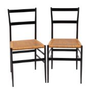 A pair of 'Superleggera' type chairs, probably designed by Gio Ponti for Cassina, No.
