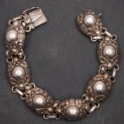 Georg Jensen for Georg Jensen, a bracelet of foliate links, design nr 57B, stamped '925',